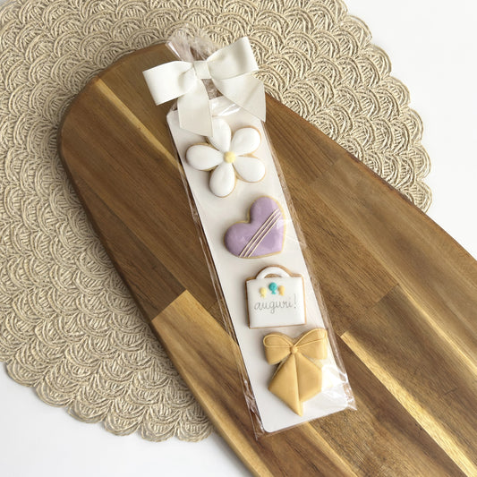 Card slim alimentare bianca con sacchetto trasparente per packaging handmade 6,3x24 cm