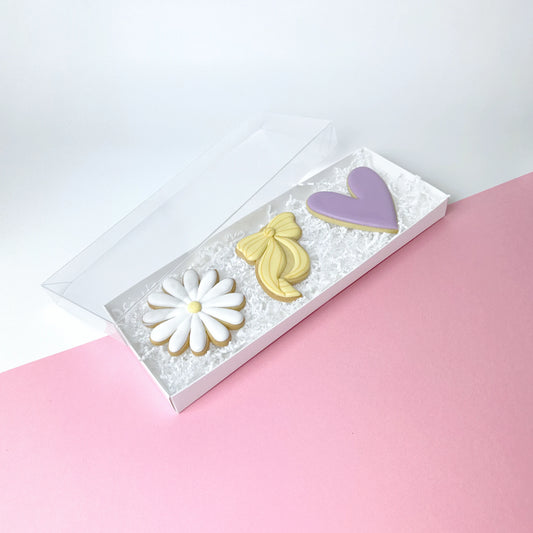 Scatola Bianca Rettangolare con Coperchio Trasparente (10,8x30,5 cm) - Confezione da 5 Pezzi