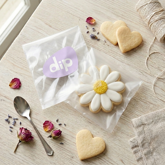Bustine smerigliate 10,2x10,2 cm con chiusura adesiva per biscotti e confezioni handmade
