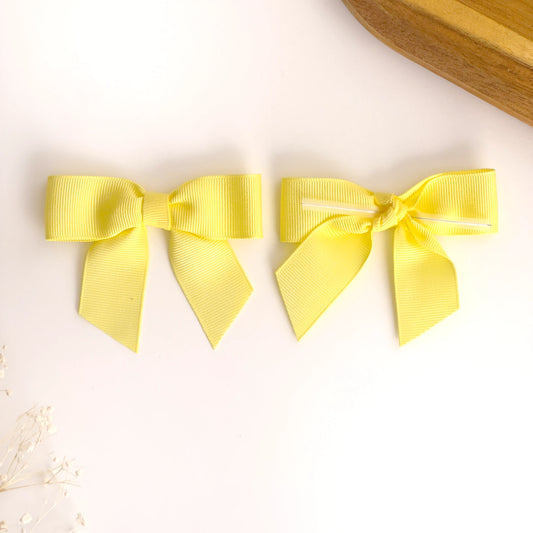 Fiocco giallo prelegato 8cm chiusura rapida regali e dolci.