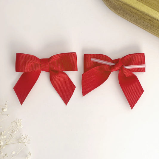 Fiocco rosso pronto 8x6cm chiusura pacchi Natale e laurea.