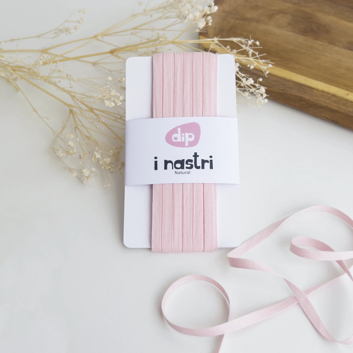 Nastro cotone rosa opaco sottile 5mm per chiusura regali romantici.
