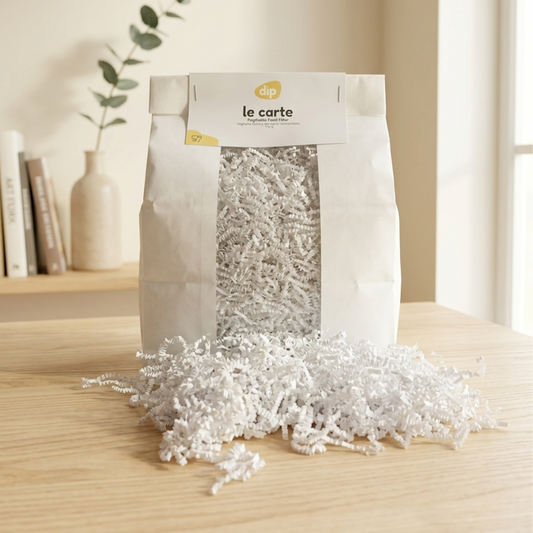 Paglietta in carta bianca zig zag per riempimento scatole regalo e packaging alimentare